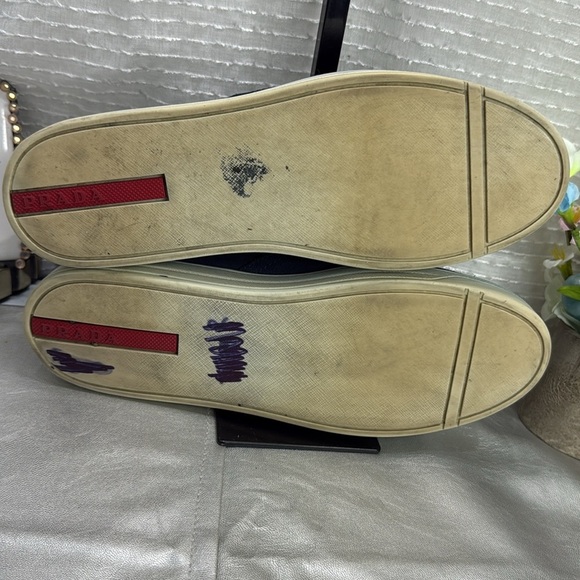(H3) Prada Sport women's blue suede slip-on sneakers with round toe Women's 9.5 - Picture 10 of 11